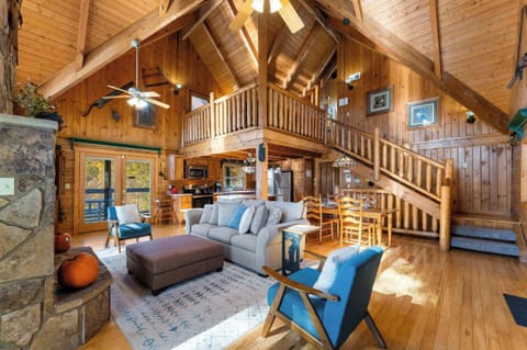 Grand open area connects the living room and kitchen