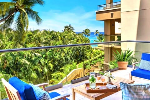 Private balcony with vibrant tropical scenery