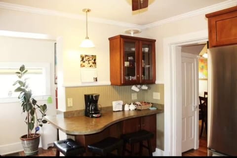 Enjoy the provided coffee, tea or cocoa or bring your own regular ground coffee! 