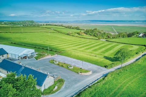 Birdseye View of the cottages with the surrounding farm land