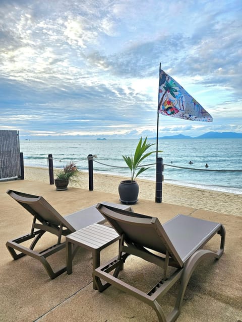 Terrace with sunbeds