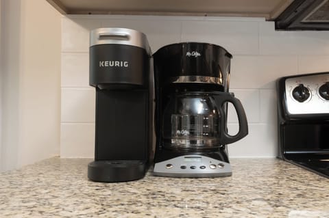 Coffee lovers, take note: we supply a Keurig machine AND a regular drip pot. 
