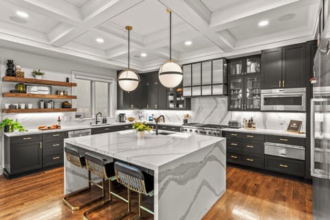 Designed for convenience, the kitchen has everything within easy reach.