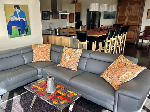 Main House Upper Level - View from Living Room to Kitchen.