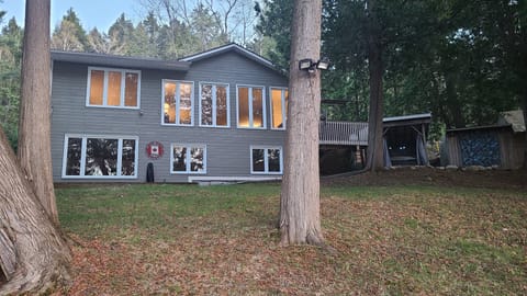 Lakeside view of house