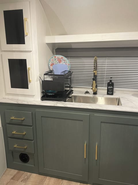 Full size frig and roomy pantry