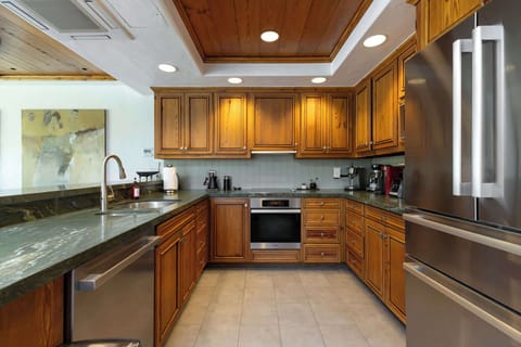 Fully equipped kitchen with mountain views and everything you need