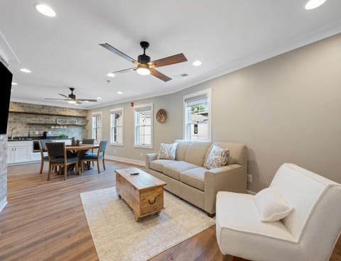 Stream your favorites on the smart TV in Suite C-22’s serene living room​​