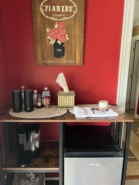 Coffee station in master bedroom