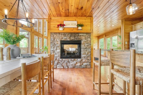 Two-way fireplace. (Hollow's Haven)