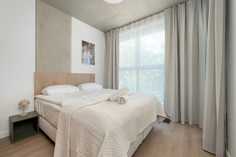 Cozy bedroom in the apartment.