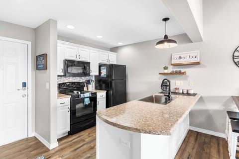 The open kitchen offers ample space & every home comfort​