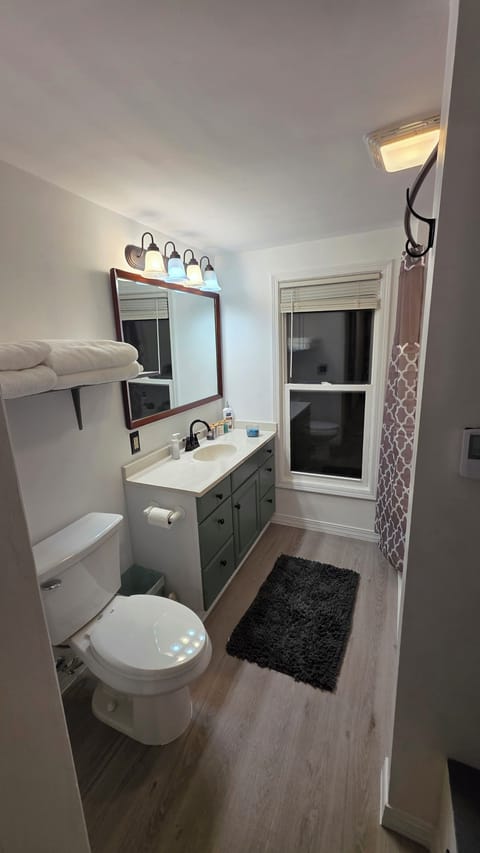 Full bath, shower, heated floors