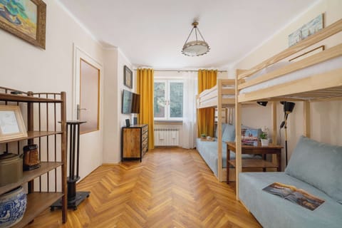 Enjoy your favorite shows on the flat-screen television in the elegant living area.