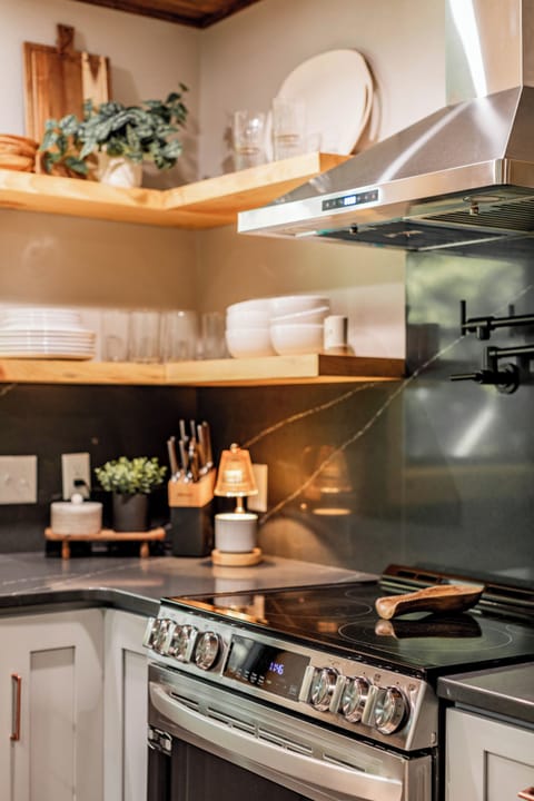 Pot filler above stove.
