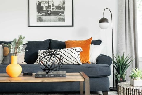 Chic living room with smart TV