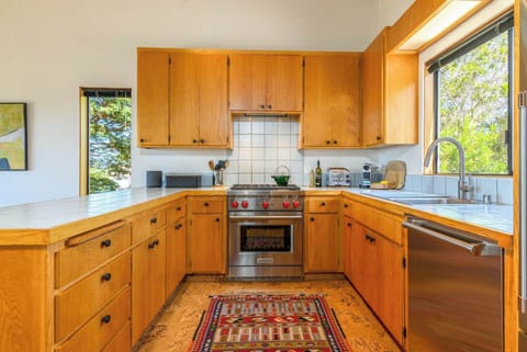 Spacious kitchen with Wolf appliances