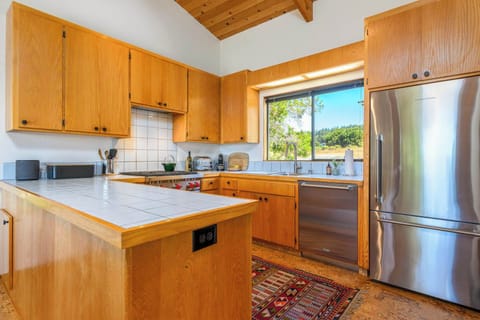 Spacious kitchen with Wolf appliances