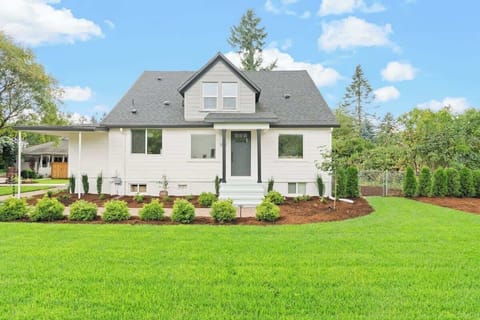 The front entry to this fully renovated home, offering a welcoming and serene atmosphere.