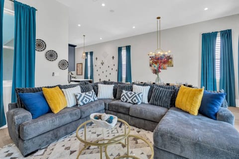 Living room with large couch