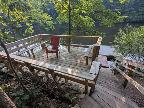Lower deck by the lake and dock
