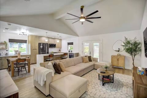 Spacious, open concept living room/dining room/kitchen. 