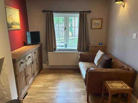 Living room with log burner