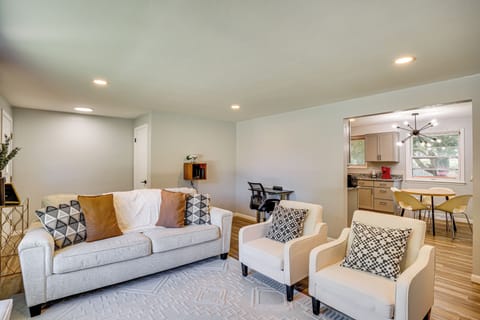 Living Room | Single-Story Home | Central A/C & Heating | Queen Sleeper Sofa