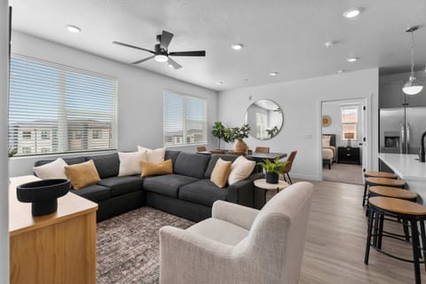 Gather in the open living space & binge your favorite shows together