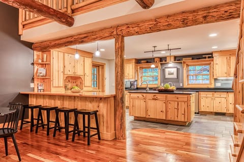 Barstools provide additional seating