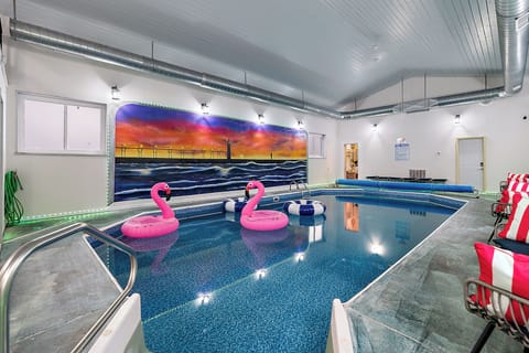 Dive into luxury! This stunning indoor pool is perfect for relaxation and fun!