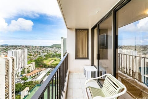 Balcony with city view