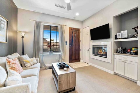Cozy living room with smart TV