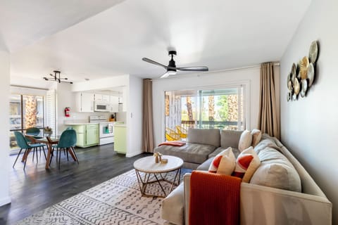 Open living space with cozy sectional.