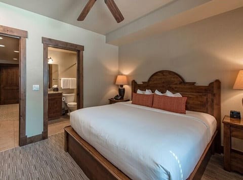 King bed en suite rooms with lovely views of the valley into Breckenridge.
