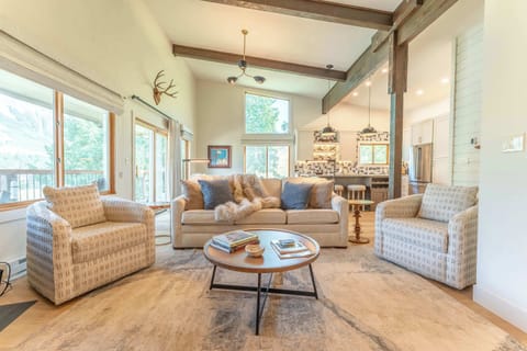 Living area with fireplace