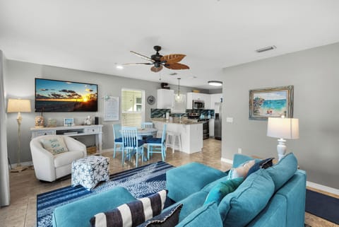 Relax with a movie on the flat-screen TV