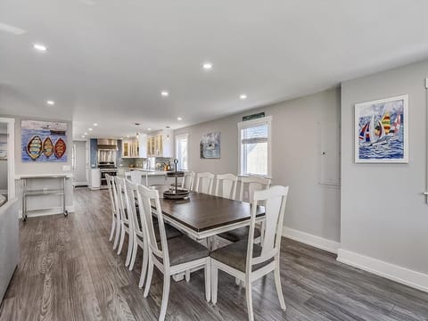 Elegant dining area with seating for twelve, extendable for larger gatherings—perfect for family feasts and celebrations.