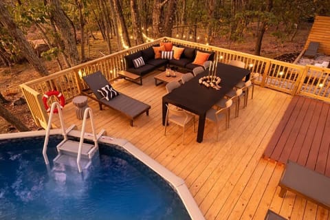 End the day poolside on the spacious deck w/ lounge chairs & glowing evening light