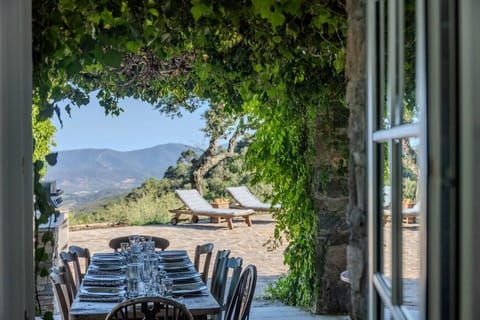 outdoor dining area with stunning views