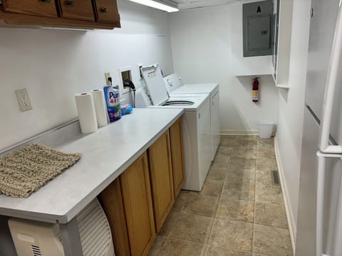 Laundry room in basement