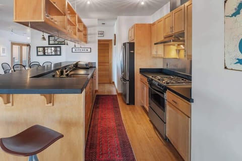 View From seating area into  kitchen