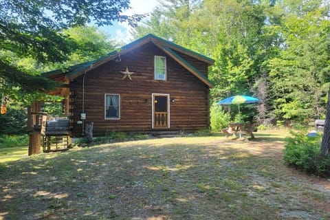 Cabin, upper driveway & front yard