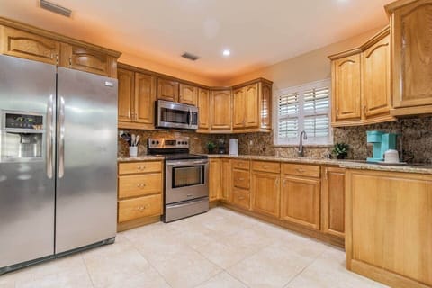 Fully equipped kitchen includes coffee, coffee maker, all cooking essentials, & more