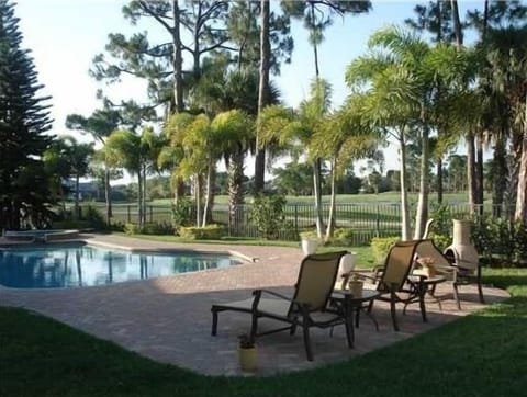 Pool and outside area vetting to The Match Golf coures at PGA National