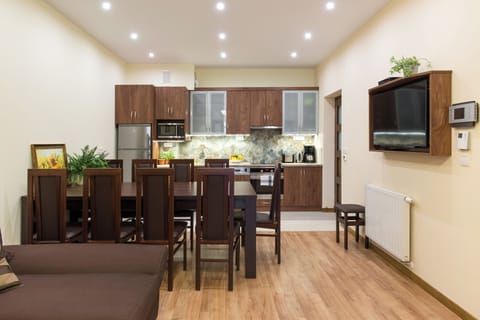 Living room and dining area