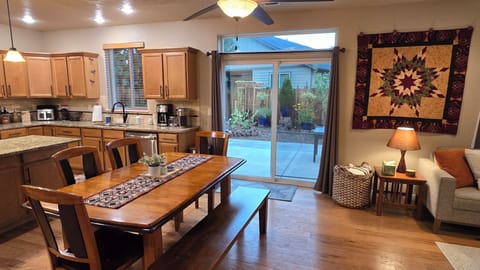Dinning room opens up to the living room and fully landscaped backyard. 