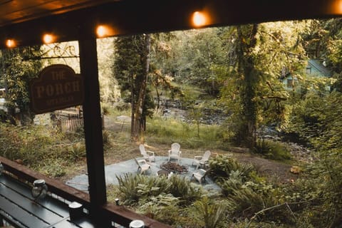 View from the Deck - Overlooks Firepit and Creek!  Serene surroundings!