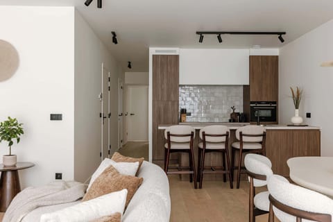 Bright living room with open kitchen