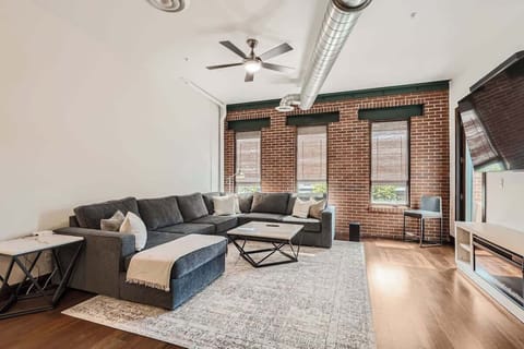 Sectional with pull out sofa bed.
